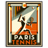 Art Deco style poster featuring tennis players at the 1924 Paris Olympics - in a black frame