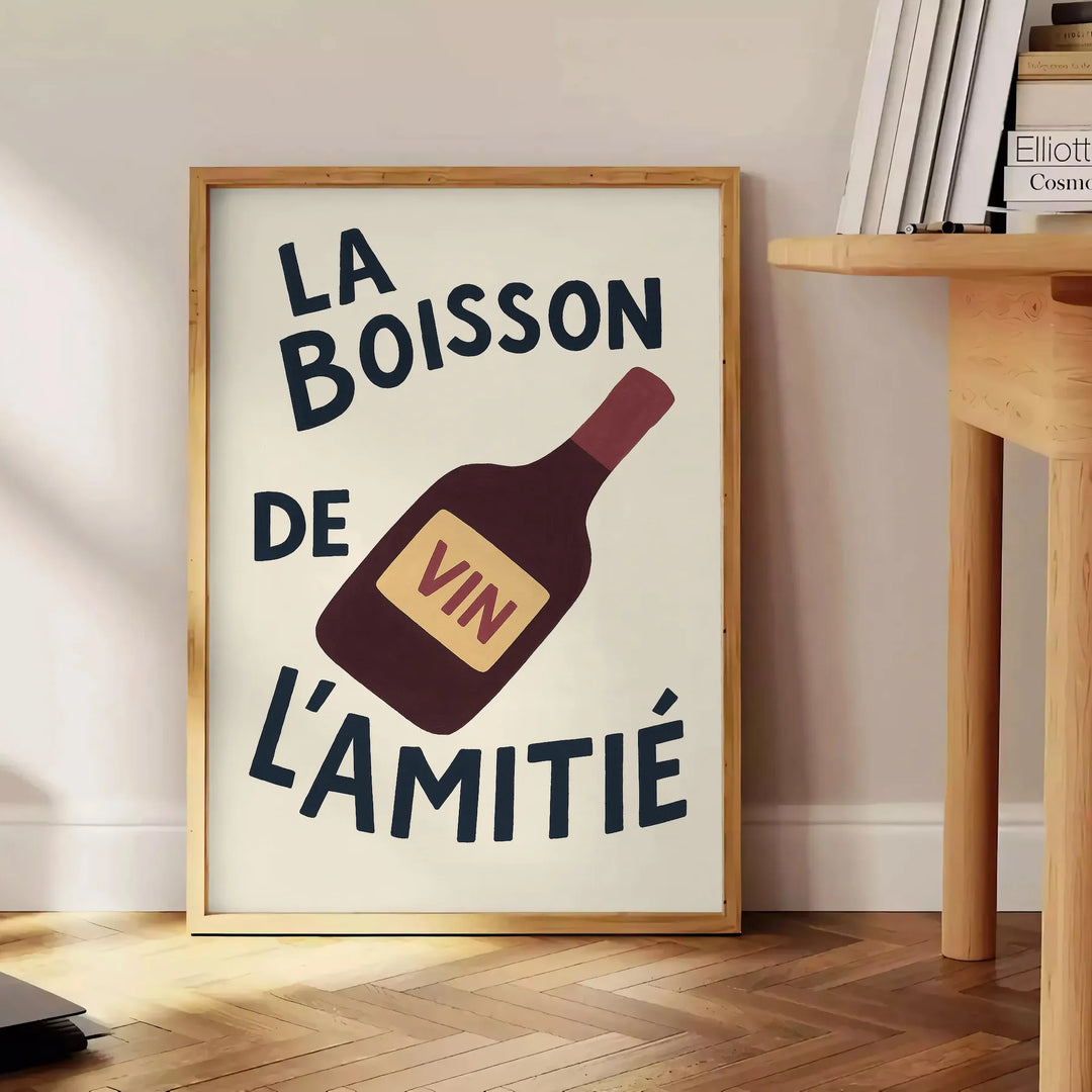 Minimalist black and white illustration of a wine bottle and glasses