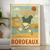 Playful kids handball elephant illustration poster in bordeaux, gray and green