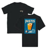 T-shirt featuring a graphic of a cocktail glass with Pastis Marseille branding