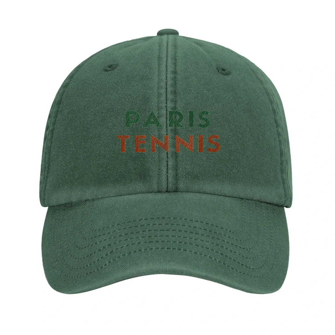 Cap featuring a vintage Paris Tennis embroidered logo design