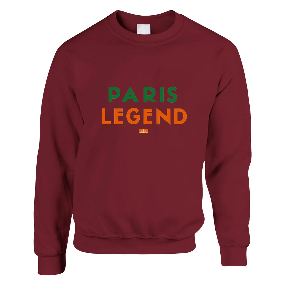 Crewneck sweater featuring a graphic print of a tennis player in Paris