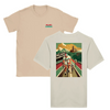 T-shirt featuring a graphic design inspired by the Milano Sanremo cycling race