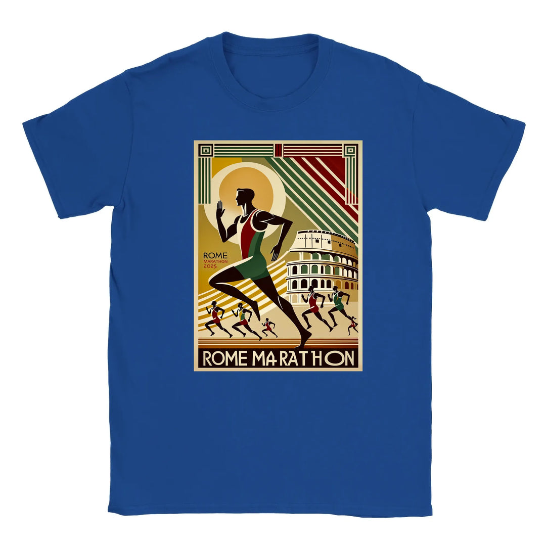 T-shirt med en grafisk design av Rom Marathon-logotypen
