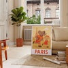 A playful elephant child playing rugby in an Art Deco style with soft vintage colors