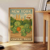 Playful dinosaurs engaging in basketball in Central Park, New York