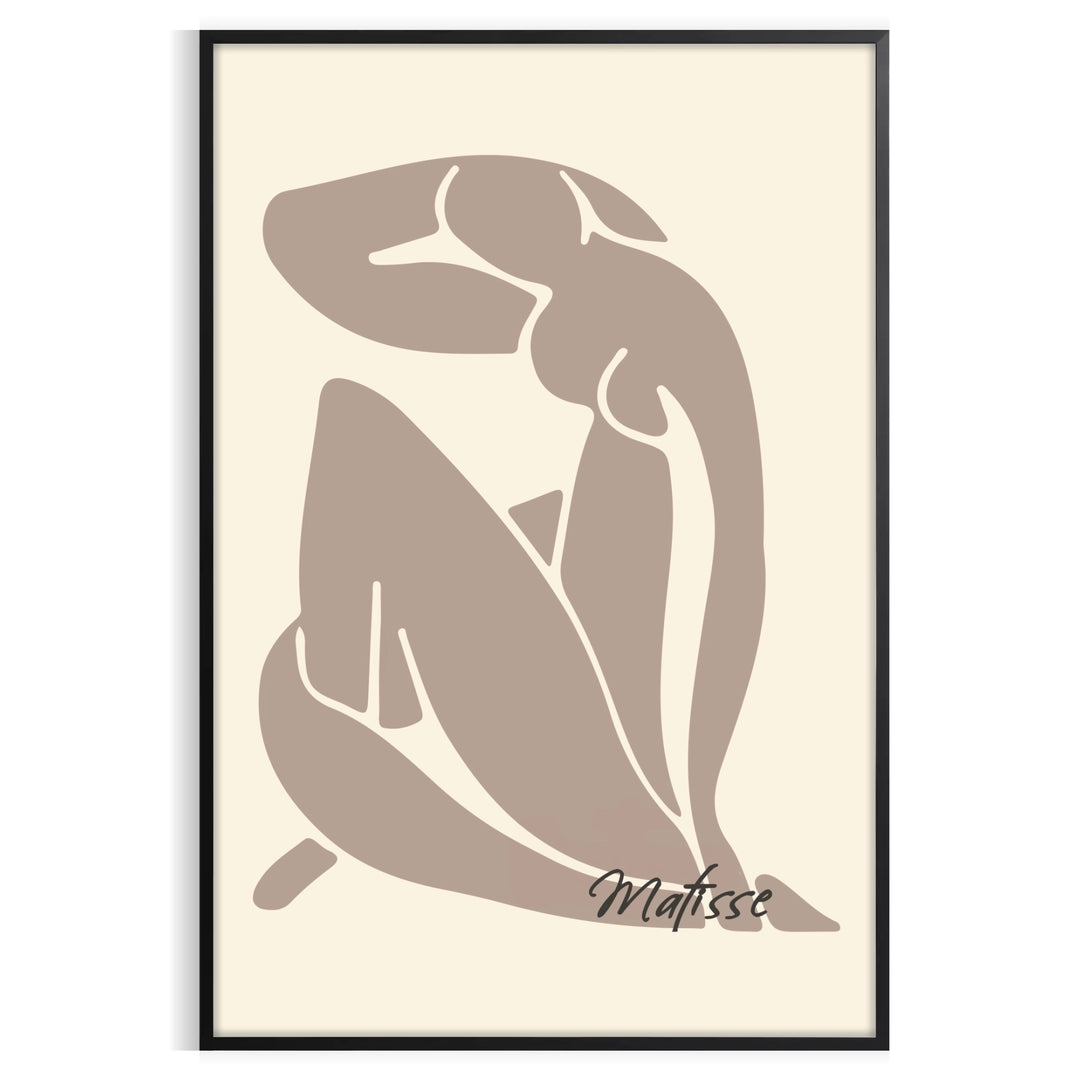 Matisse Blue Nude II cut-out artwork featuring blue, orange, and green shapes