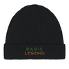 Embroidered beanie featuring a tennis design inspired by Paris.