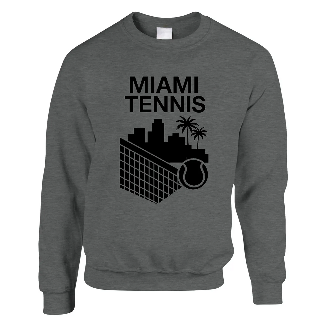 Sweater featuring a graphic print of Miami Tennis with bold colors