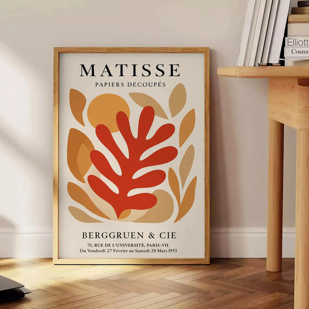 Forme ritagliate astratte in nero e arancione di Matisse