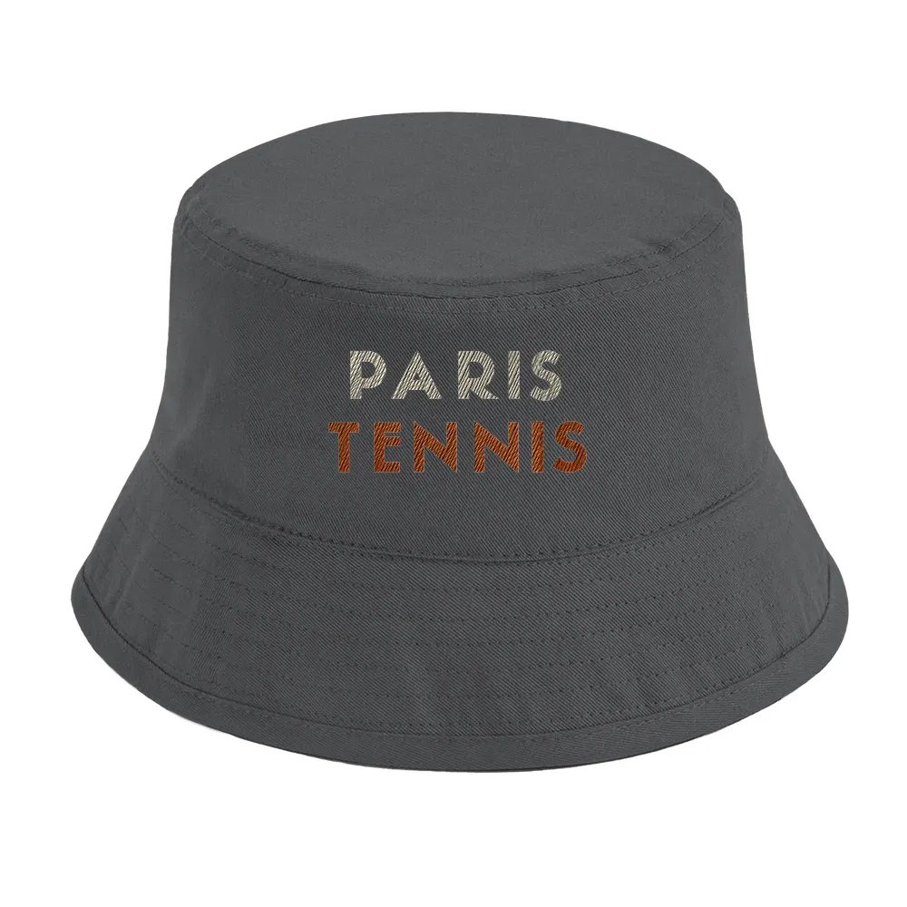 Printed cap featuring a tennis motif inspired by Bob Paris