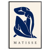 Abstract blue figure on a white and gray background in Matisse's Blue Nude II