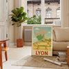 Gray and green kid poster featuring whimsical elephant doing gymnastics