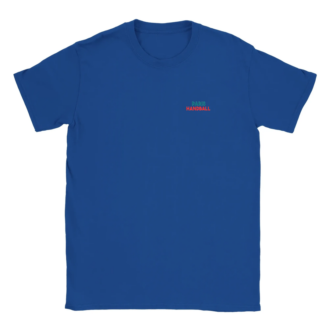 T-shirt featuring an embroidered design of Paris handball team emblem