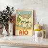Playful elephant and rhino judo scene in Rio de Janeiro, featuring gray and green tones