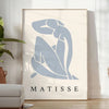 Abstract silhouette of a reclining nude in blue and white