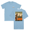 T-shirt featuring a graphic print of tennis elements and the Eiffel Tower