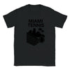 T-shirt featuring a graphic of a tennis player in action against a Miami skyline