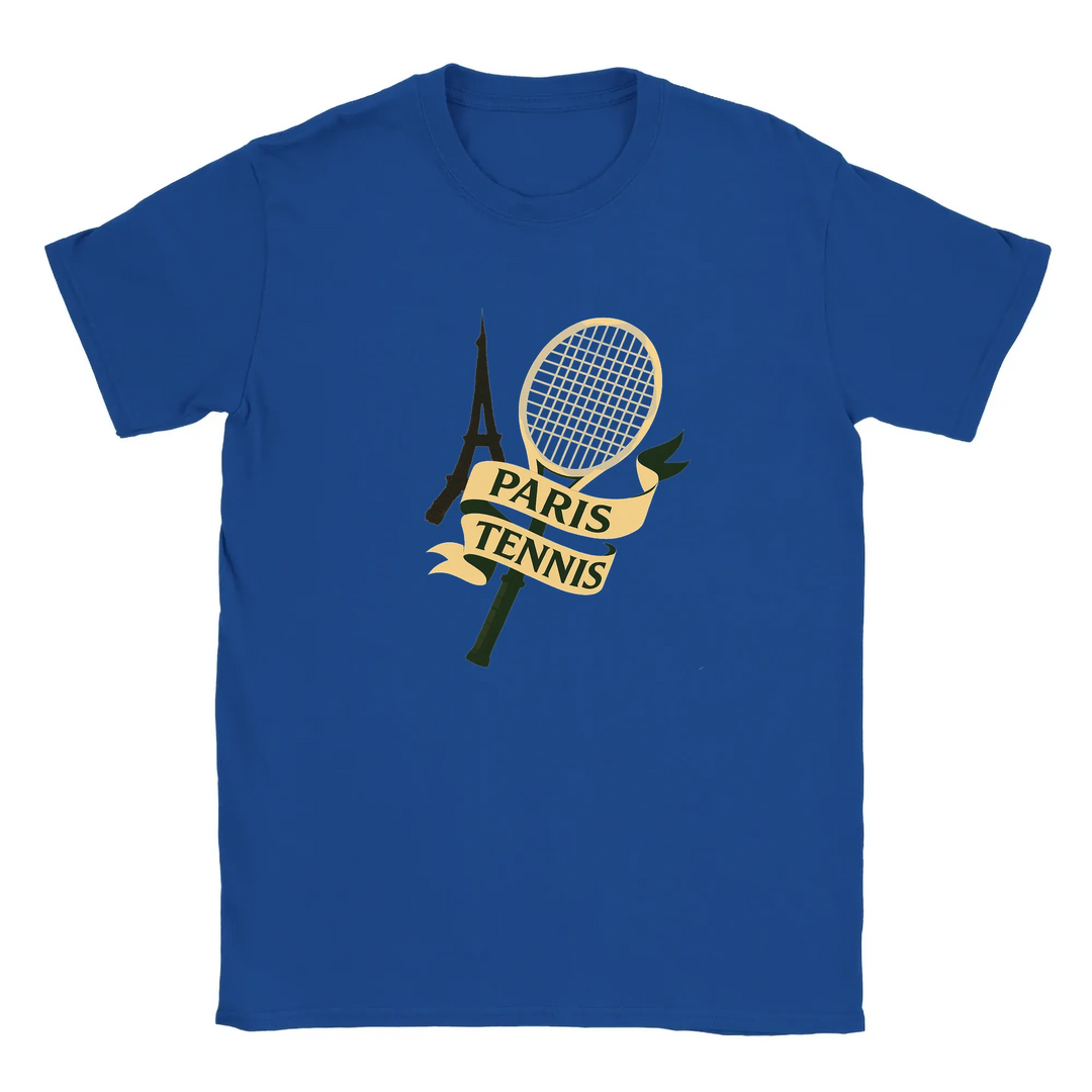 T-shirt featuring a graphic of tennis players in Paris