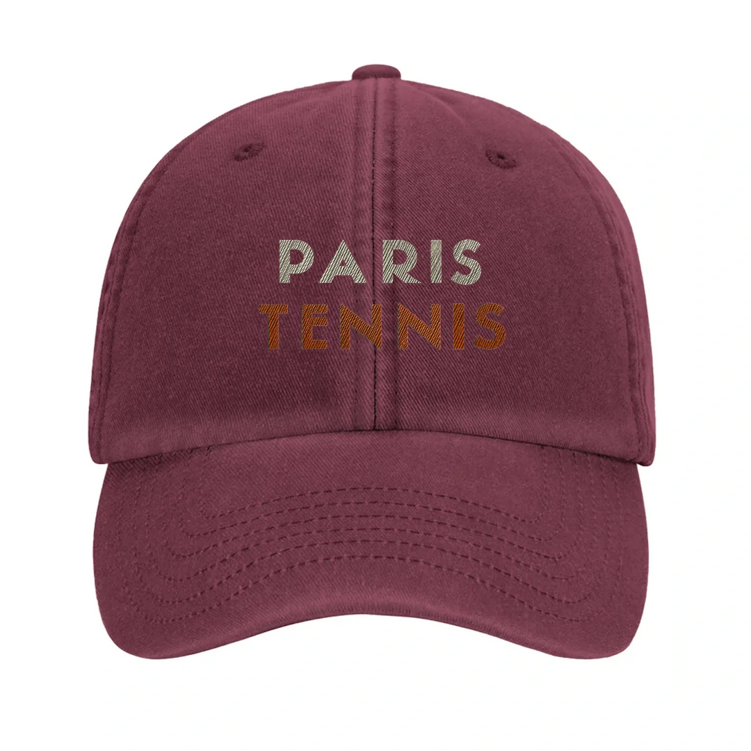 Embroidered cap featuring a vintage Paris Tennis 3 design