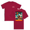 T-shirt featuring a graphic of a basketball and New York skyline