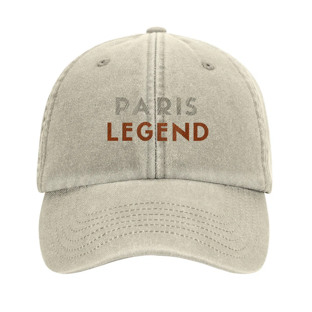 Embroidered cap featuring a vintage tennis design with Paris landmarks