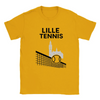 T-shirt featuring a graphic of a tennis player in action