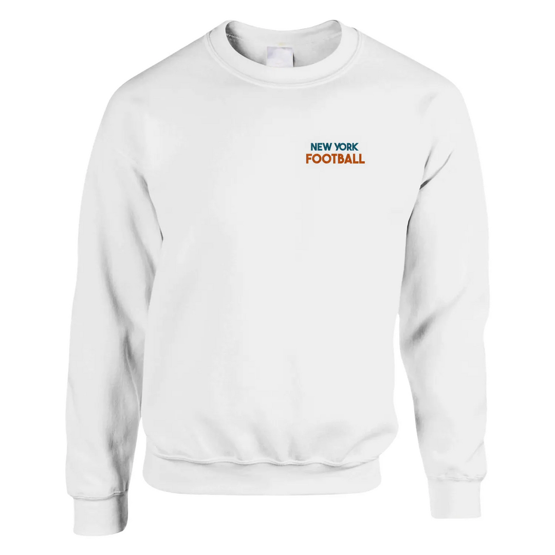 Printed sweater featuring an embroidered New York football design