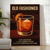 Black and gray poster of an Old Fashioned cocktail illustration