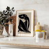 Figura ritagliata in blu, arancione e grigio di Matisse