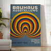 Bauhaus poster featuring abstract blue and green circular geometric design