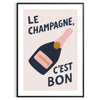 Minimalist black and white poster with 'Le Champagne C'est Bon' text