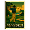 Poster de golf Seignosse estilo vintage art déco amarelo e cinza