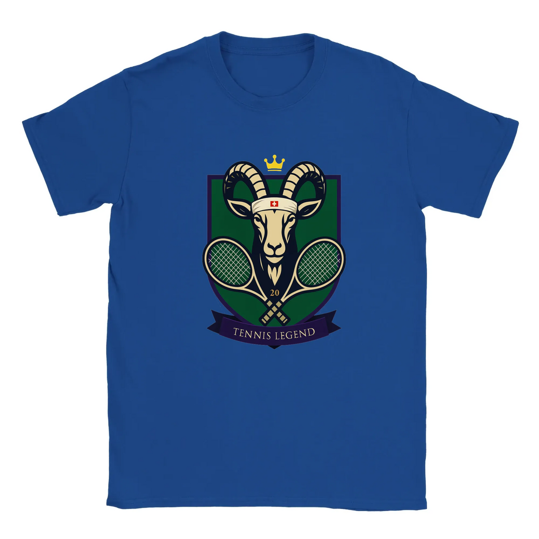 T-shirt featuring a graphic of Roger Federer playing tennis