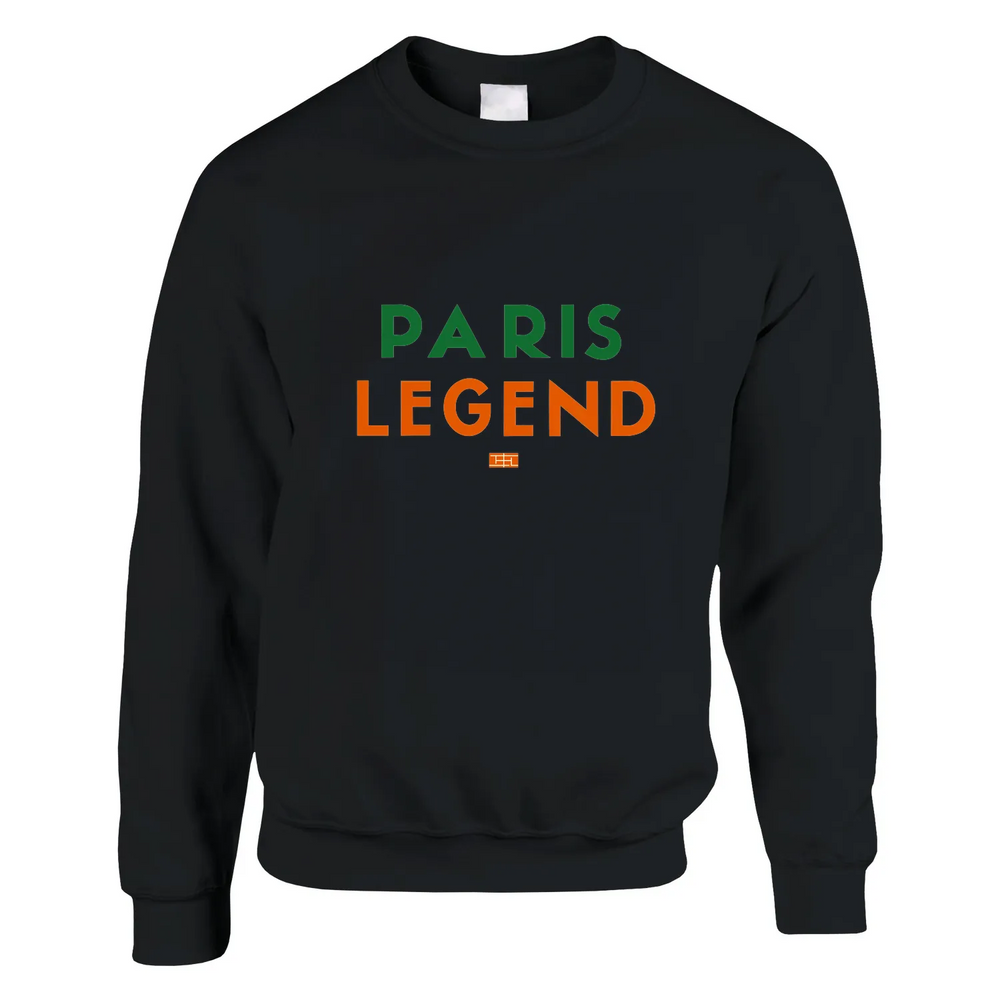 Crewneck sweater featuring a graphic print of a tennis player in Paris