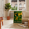 Poster de golf Seignosse estilo vintage art déco amarelo e cinza