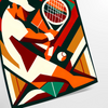 Vintage tennis poster featuring a classic design with muted colors - as a rolled, unframed print