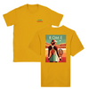 T-shirt featuring a graphic of a tennis player in action