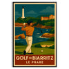 Minimalist poster of a Golf Biarritz scene in yellow and gray