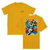 T-shirt con una grafica dinamica di basket in colori vivaci