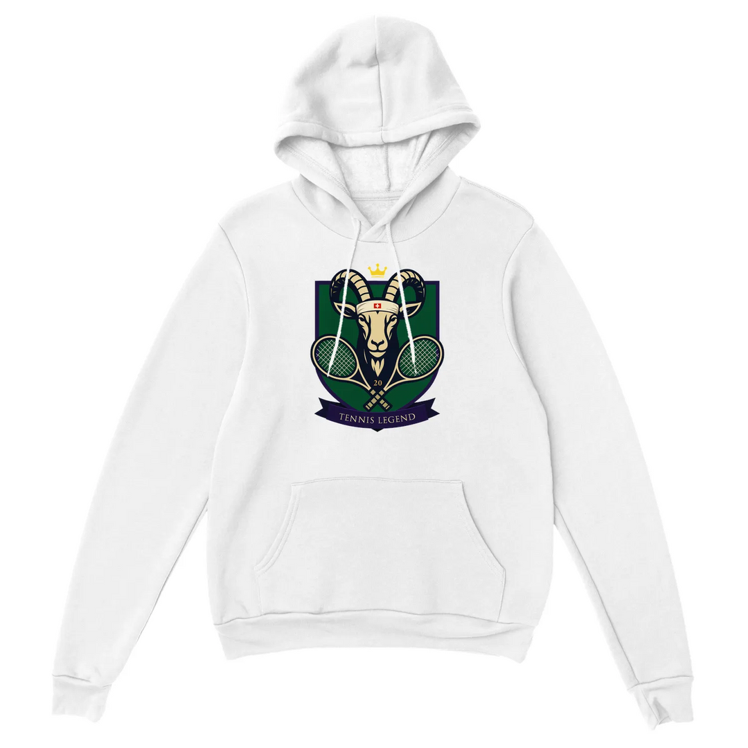 Hoodie with a graphic print of Roger Federer, the Tennis GOAT
