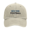 Embroidered cap featuring a vintage New York football logo