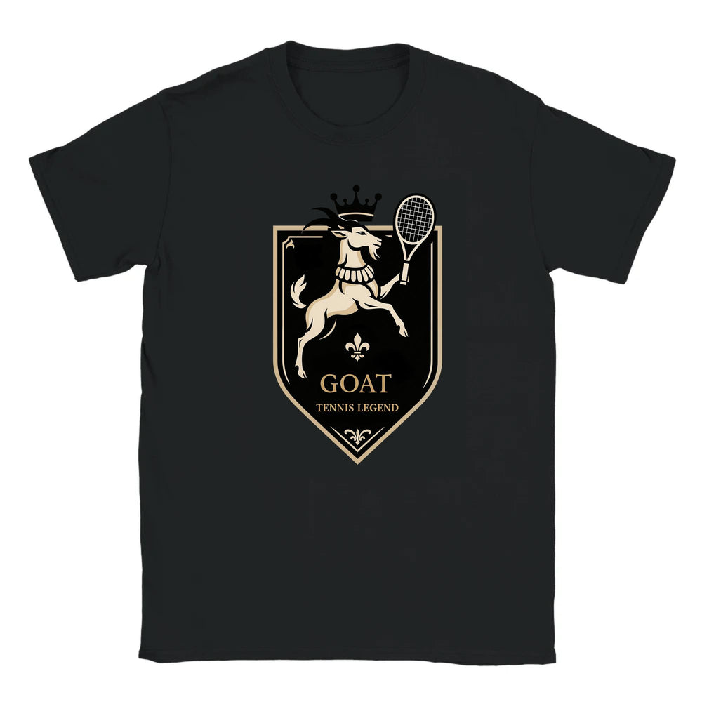 T-shirt featuring a graphic of a tennis player in action