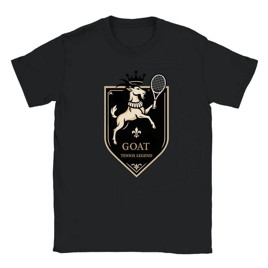 T-shirt featuring a graphic of a tennis player in action