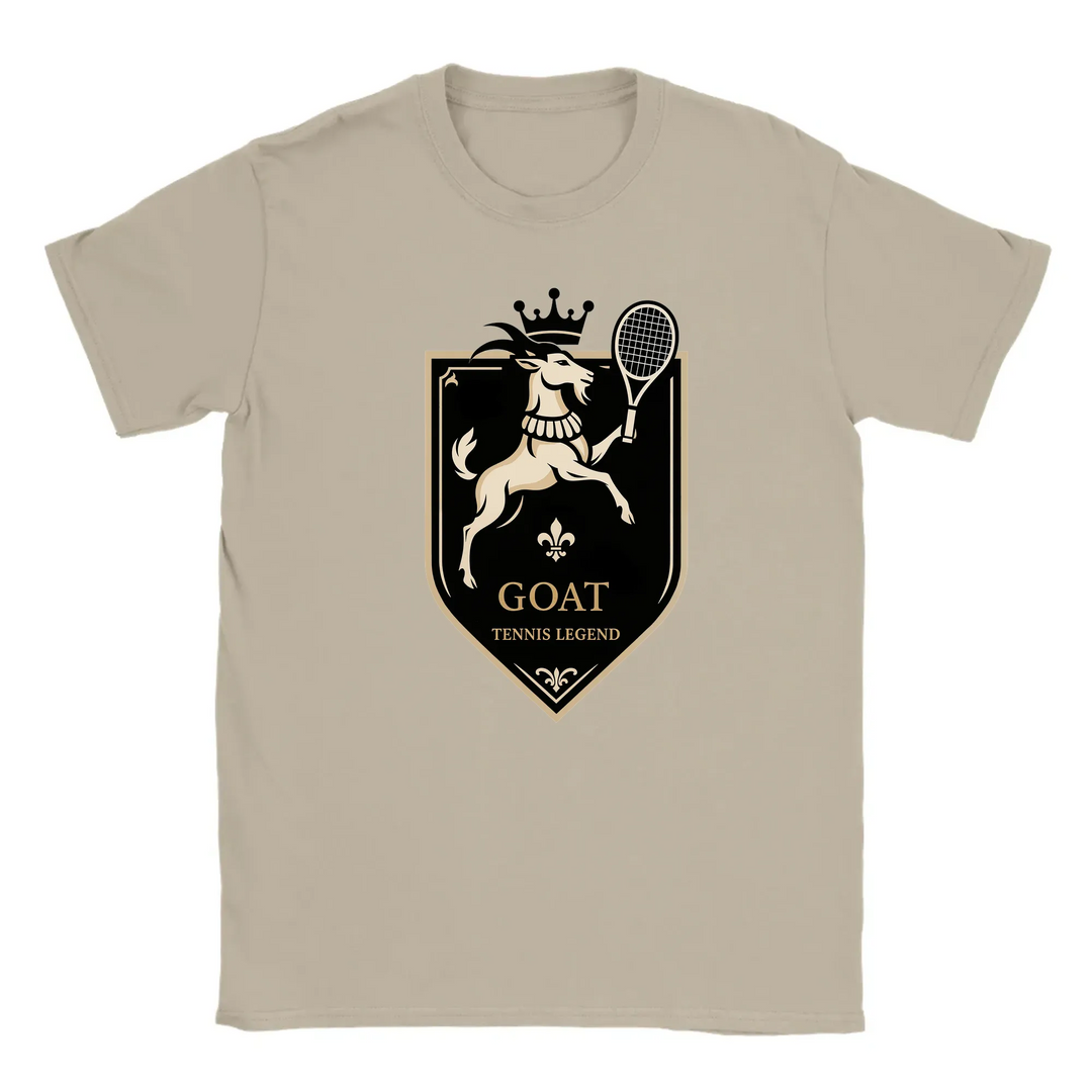 T-shirt featuring a graphic of a tennis player in action