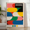 Affiche authenticité style Bauhaus 1923 formes colorées emblématiques vert gris dimensions 30x40 cadre unique intemporelle