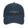 Embroidered cap featuring a vintage London Tennis logo design