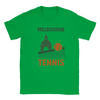 T-shirt featuring a graphic of tennis players in Melbourne