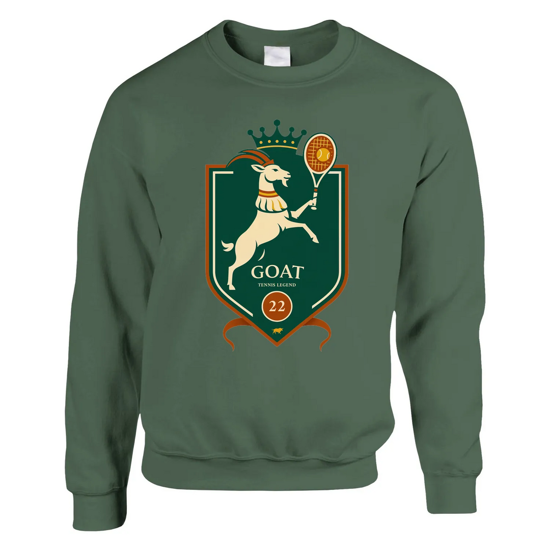 Unisex sweater featuring a graphic of Rafael Nadal playing tennis