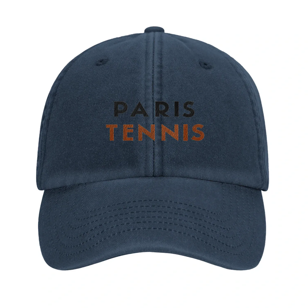 Embroidered cap featuring a vintage Paris Tennis 2 logo design